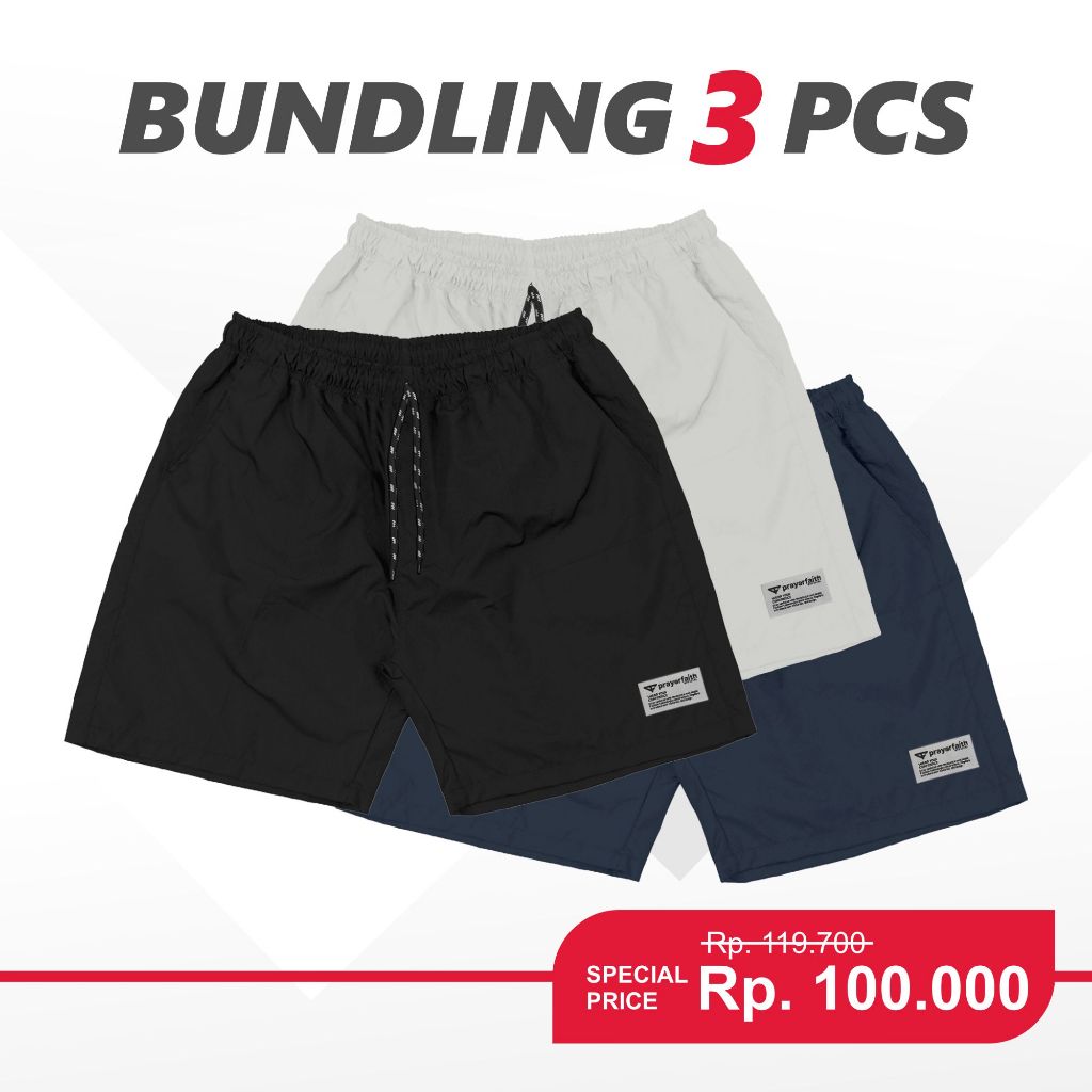 PRAYERFAITH - Paket Hemat 3 PCS Celana Pendek Despo Pria Dewasa | Casual & Sport
