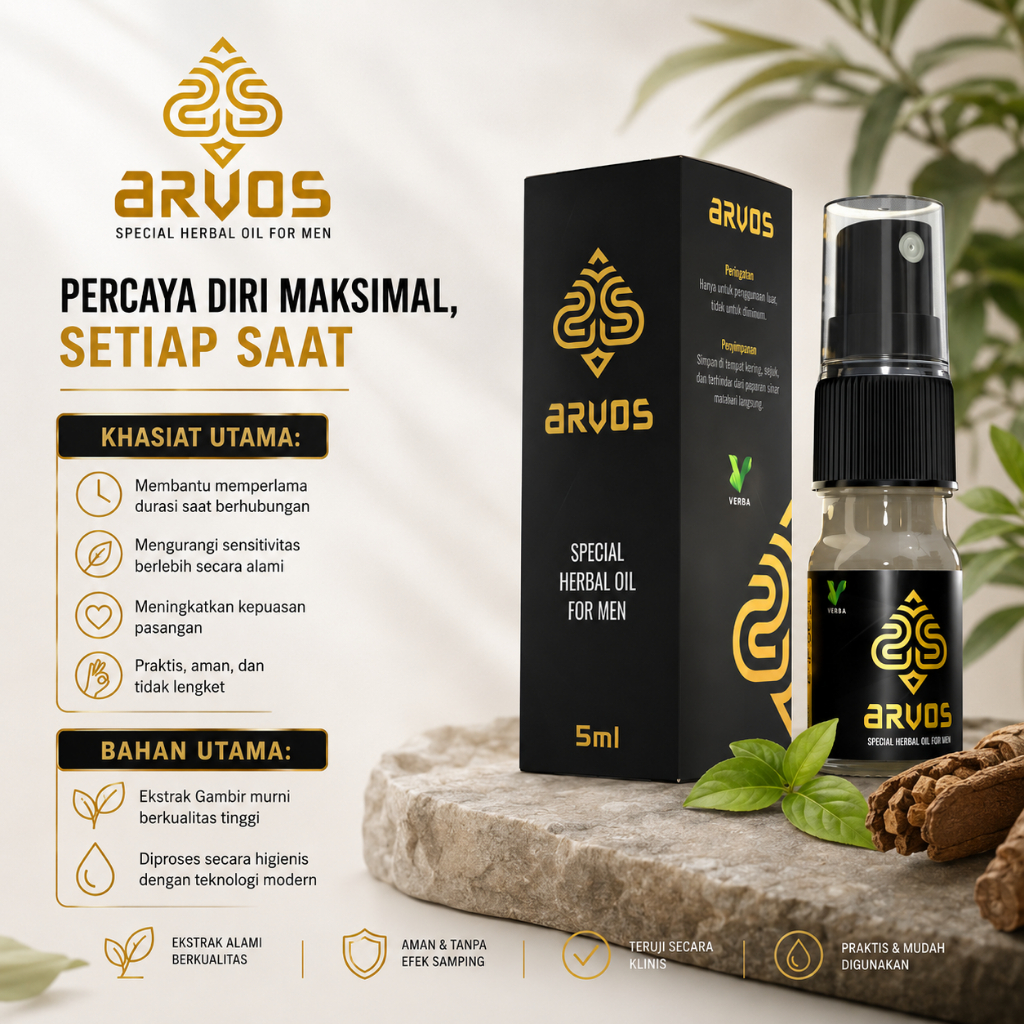 Arvos Spray 5ml Parfum Aroma Kuat Segar Tahan Lama
