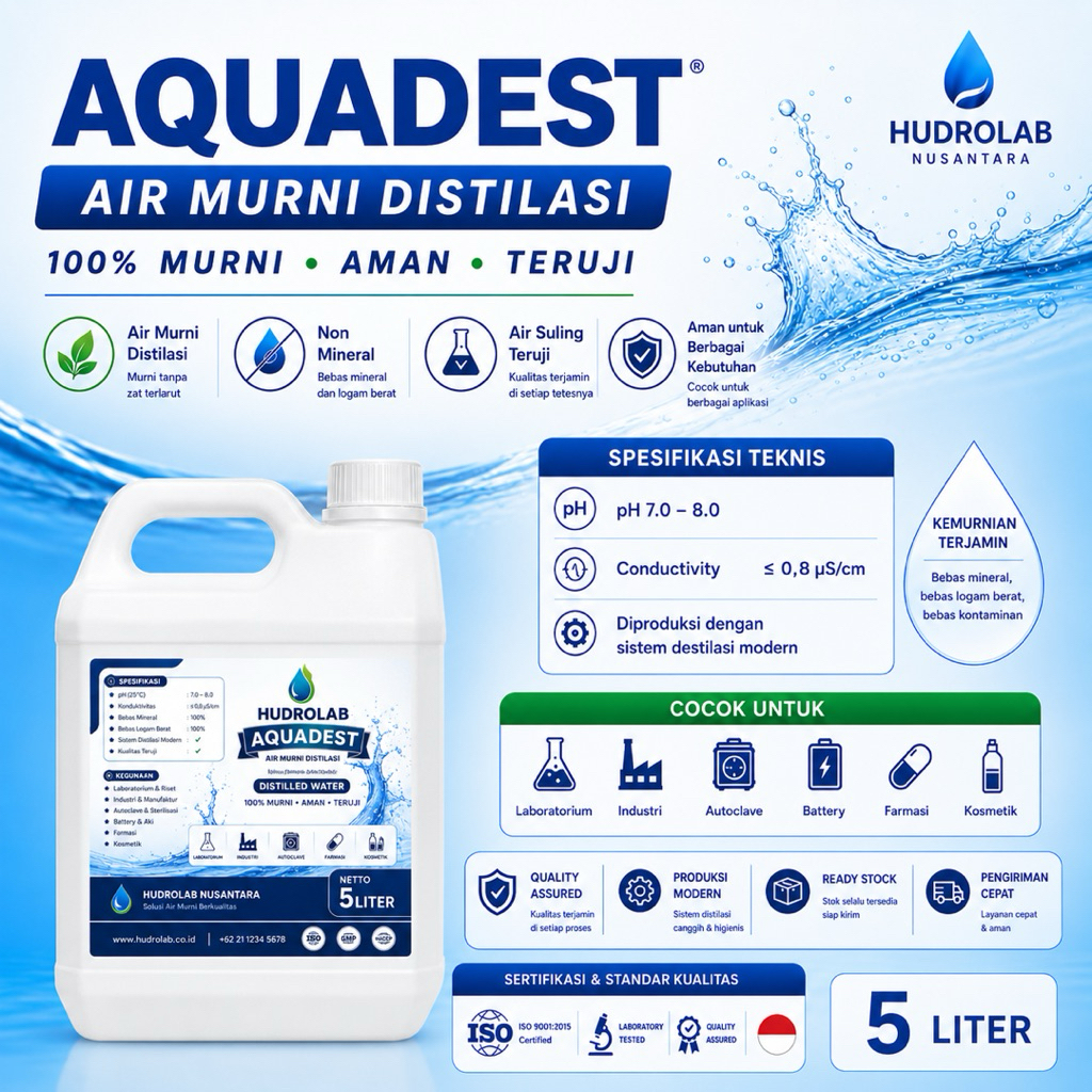 Aquadest Aquadest Distilled Water Air Suling 5 Liter