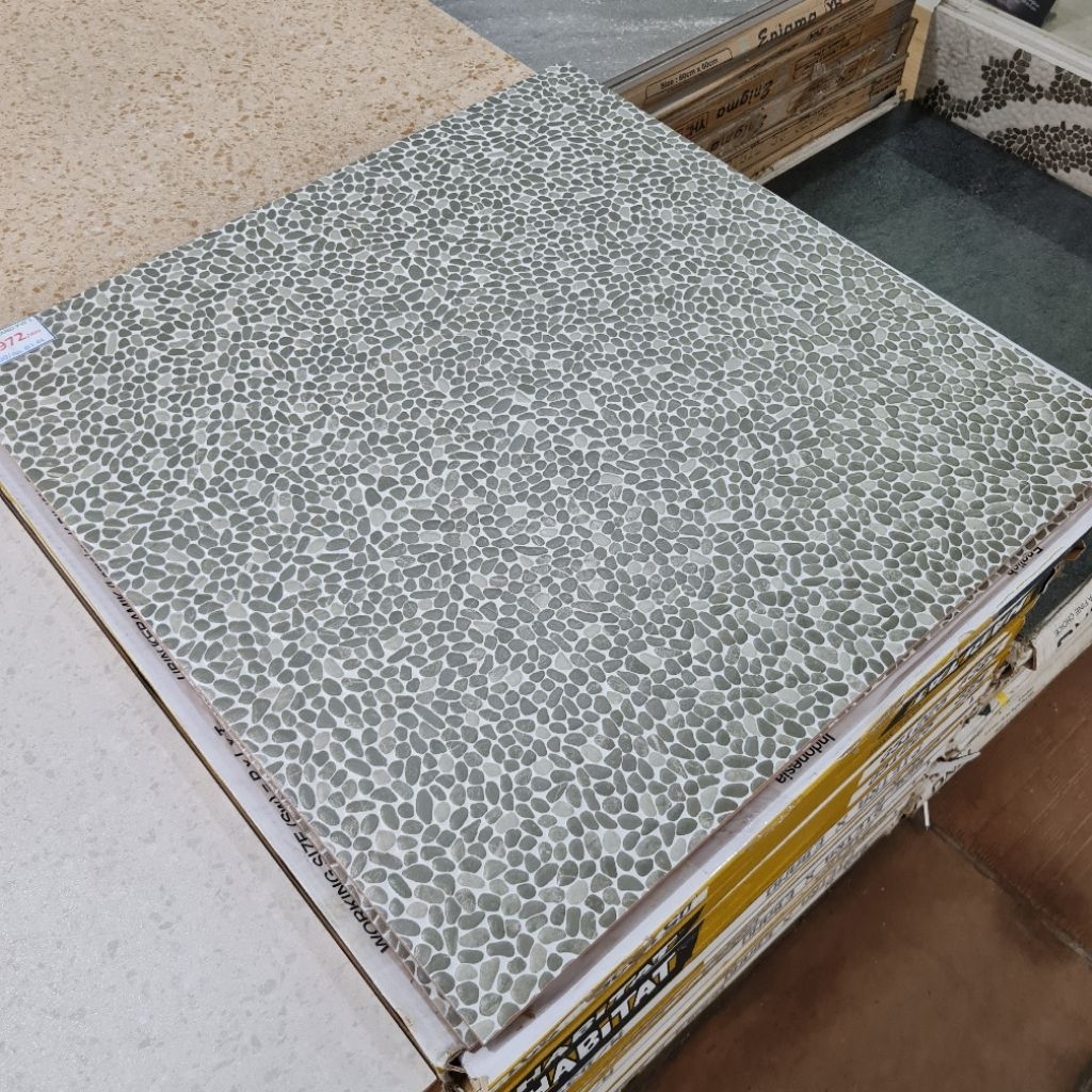 keramik 60x60 lantai habitat Petra ebano/keramik motif batu alam/keramik dop/keramik Matt garasi