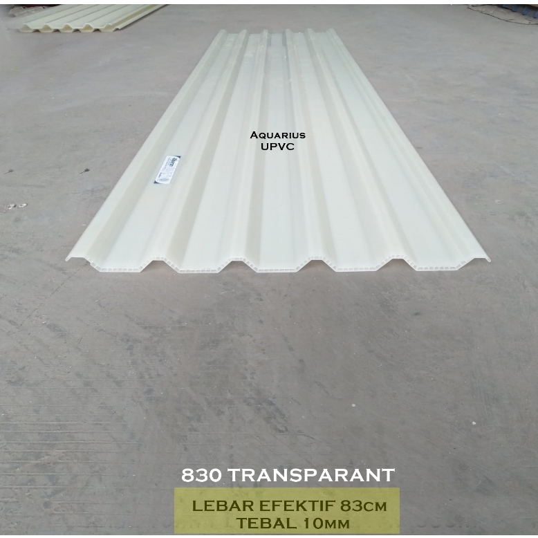 Atap UPVC Alderon Double Layer 830 Tebal 10mm Semi Transparan Bening Rumah Kanopi