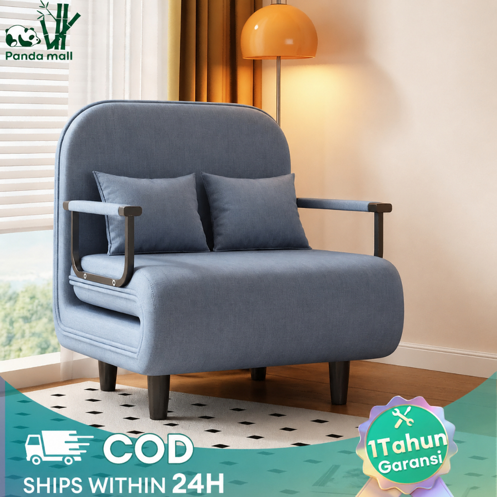 Sofa Bed Sofa Adjustable Lipat 2in1 Serbaguna Santai Untuk Kantor Rumah Dan Tidur Berbaring