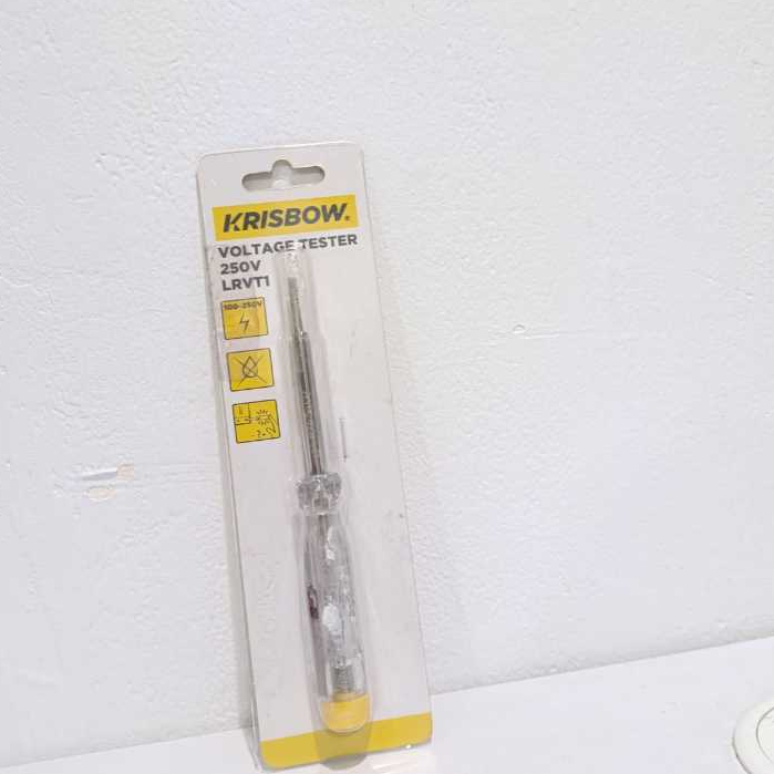 Krisbow Obeng Tespen Listrik 100-250V dengan Indikator Lampu