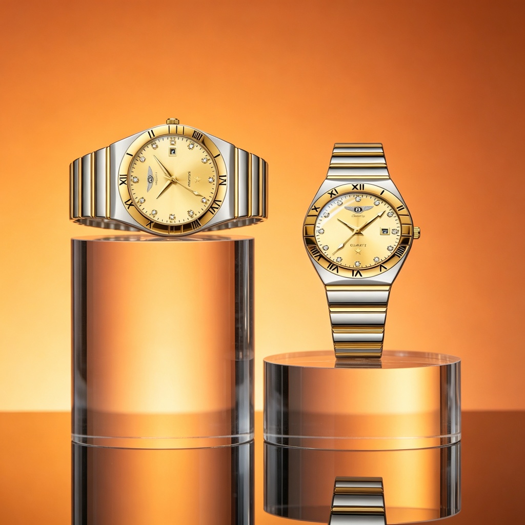 Jam Tangan Warna Emas Mewah Premium Pasangan Seri Bintang Bentley