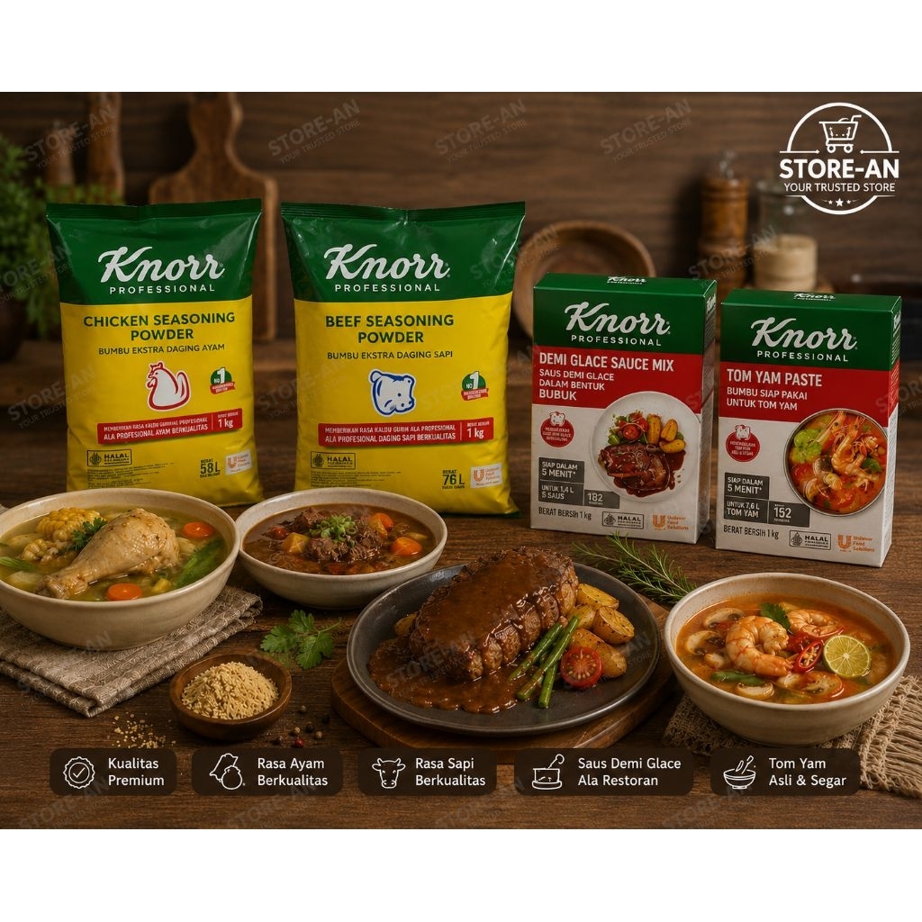 Knorr Seasonings/ Knorr Chicken 1 Kg/ Knorr Beef 1 Kg/ Knorr Demi Glace 1 Kg/ Knorr Tom Yum 1.5 Kg