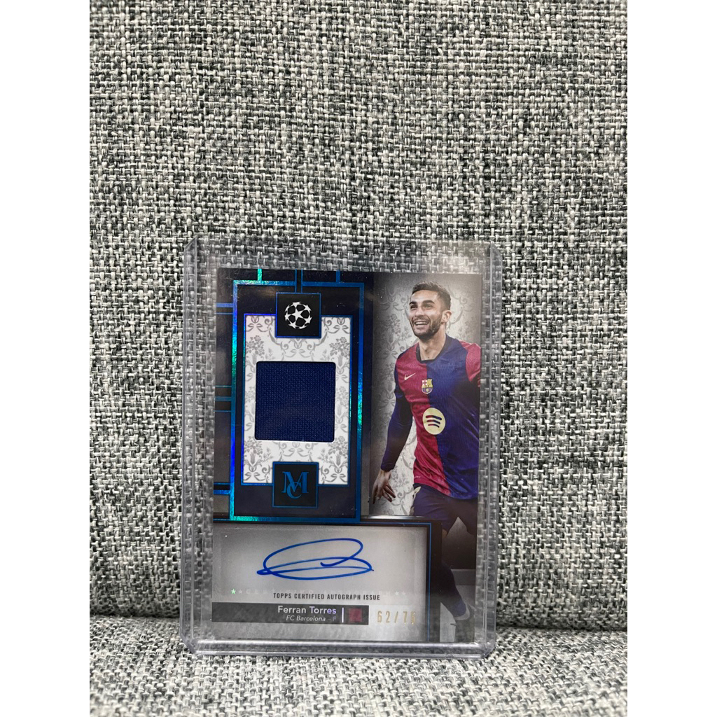 Ferran Torres Auto Relic /75 Topps FC Barcelona Autograph Jersey Card Rare
