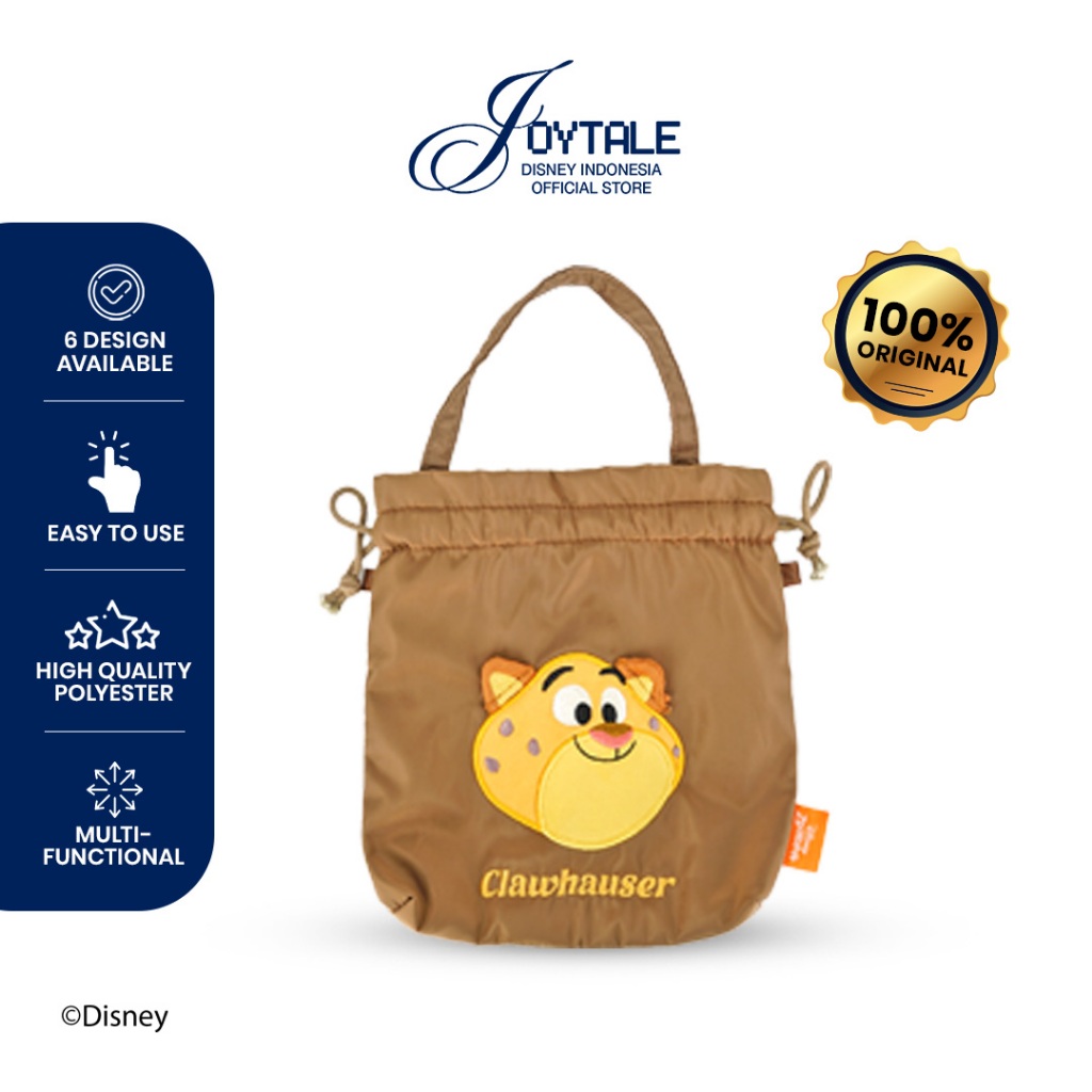 DISNEY Zootopia Clawhauser Drawstring Storage Bag Series | Tas Mini Makeup Travel Bag Pouch Kosmetik