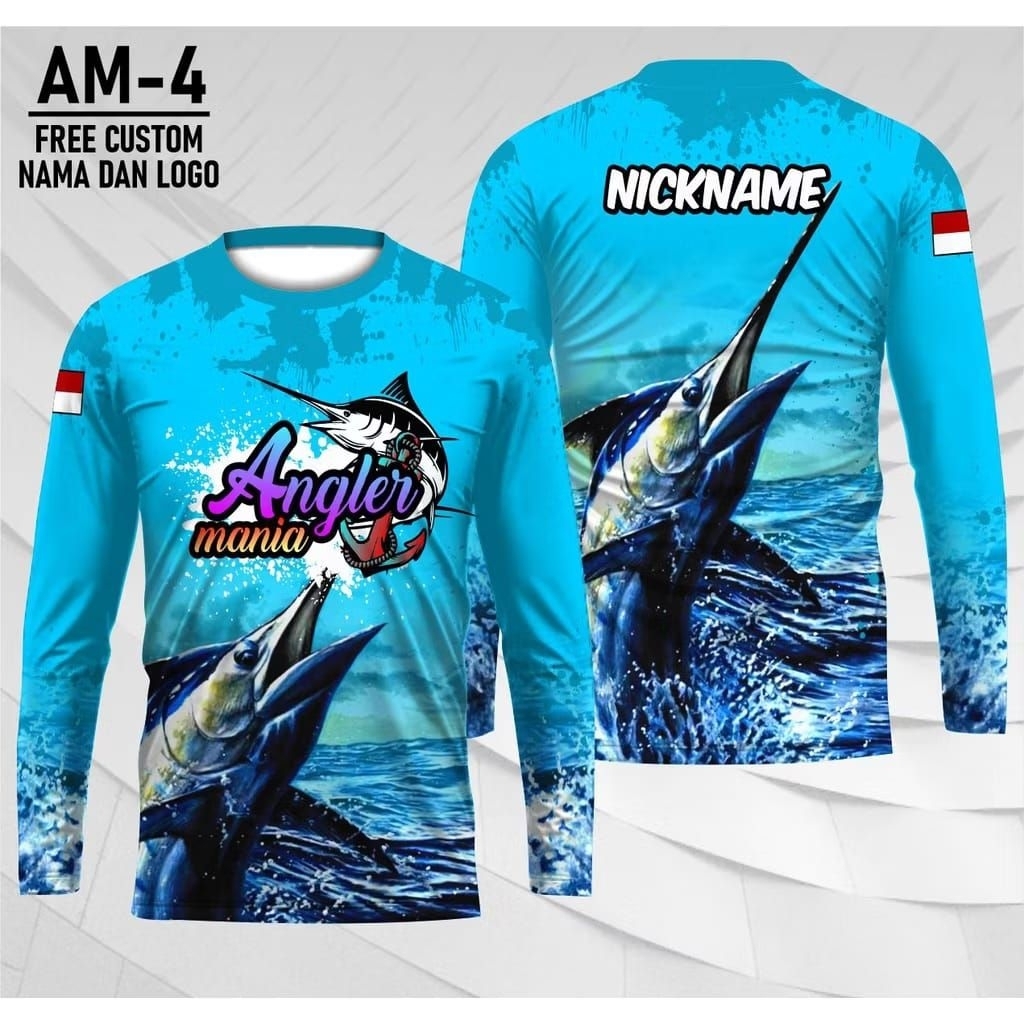 kaos mancing jersey mancing angler free custom nama dan logo
