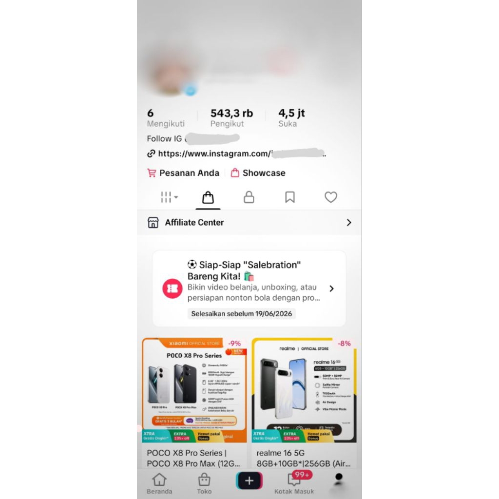 Akun tiktok 500K+ Followers, akun PRIBADI