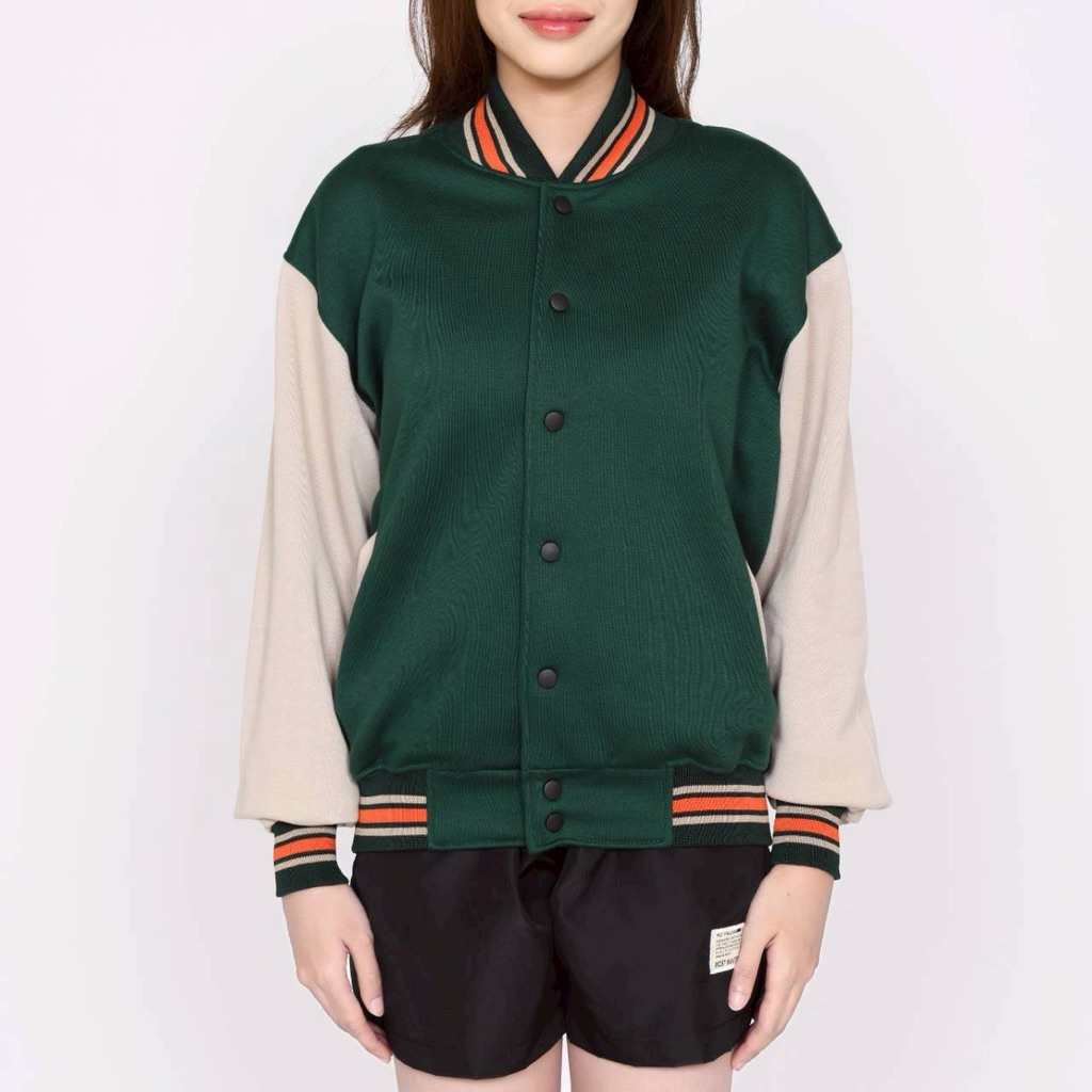 Jacket Varsity Polos Basic - Jaket Baseball Varsity Pria Wanita