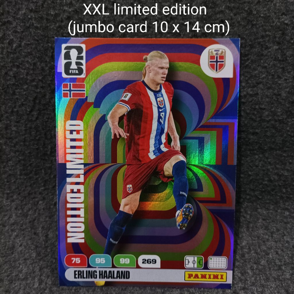 Panini adrenalyn XL world cup 2026 XXL limited edition erling haaland foil (jumbo card 10x14 cm)