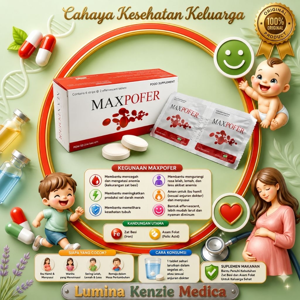 MAXPOFER Tab Effervecent - Vitamin Penambah Darah - Untuk Bumil