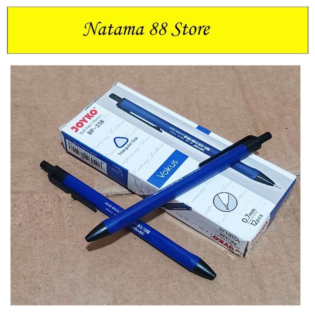 1 Pak Pulpen Joyko BP -338 Isi 12 Pcs BIRU