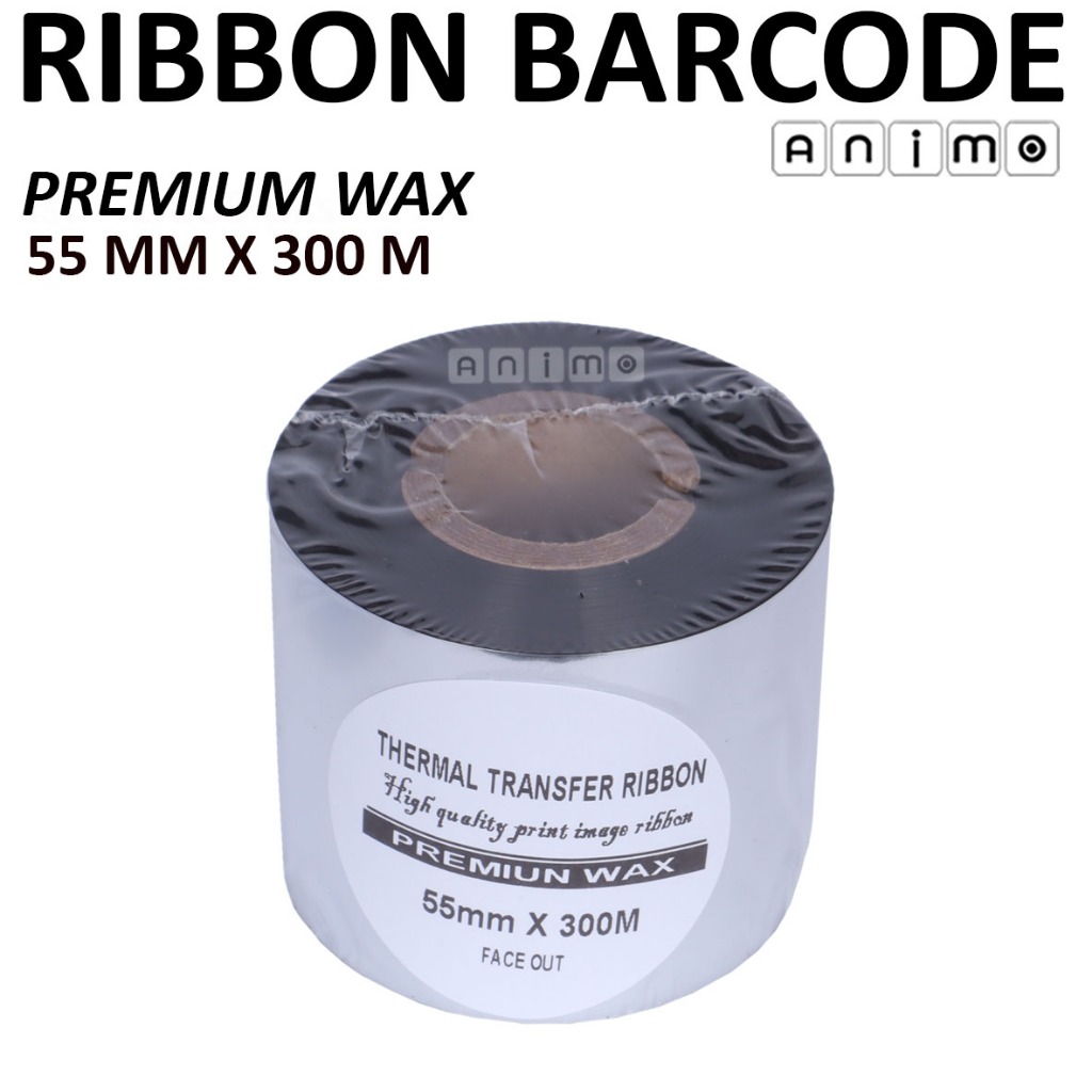RIBBON Premium Wax 55 X 300 METER - Ribbon Barcode Premium Wax 55x300 M