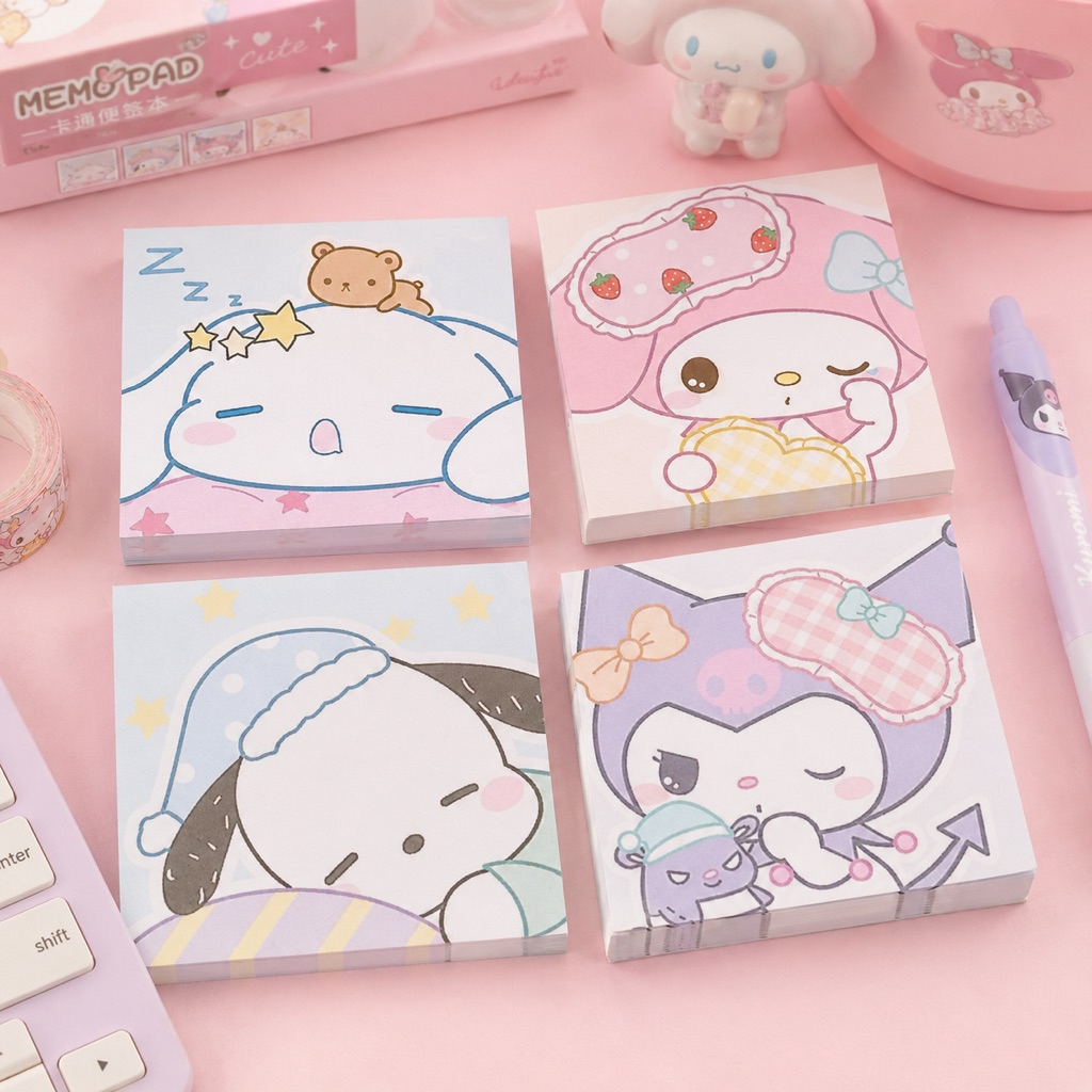 Memo Pad Sanrio Cinnamoroll Kuromi Melody