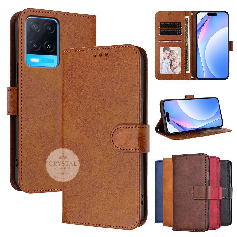 Leather Flip Wallet Case  Oppo A54