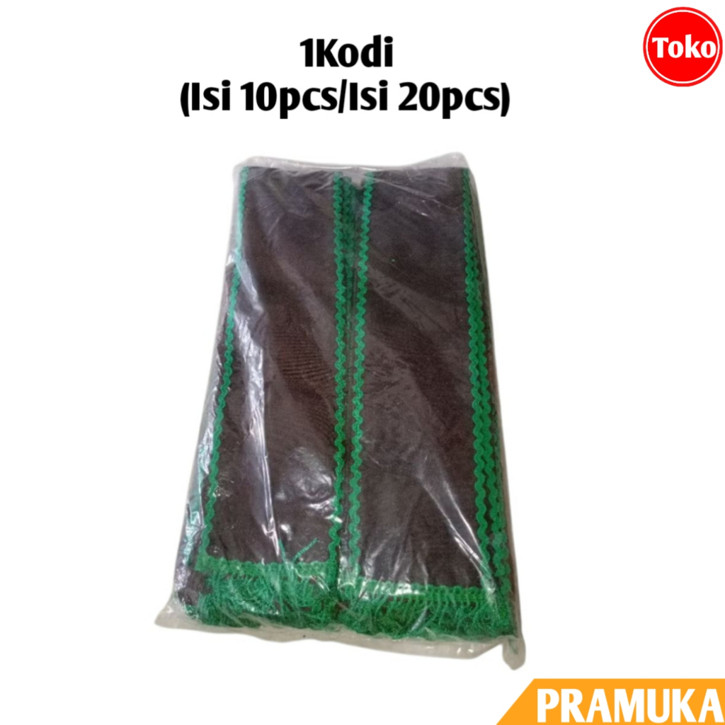 1Kodi (Isi 10pcs/Isi 20pcs) Selempang TKK Hijau (Siaga) Pramuka / Slempang TKK / Tetampan TKK Pramuk