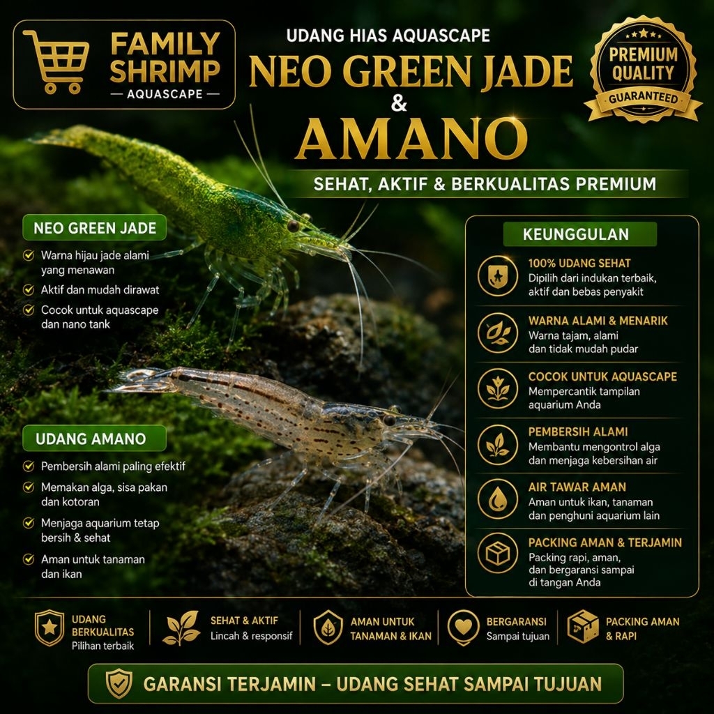 PAKET UDANG HIAS AQUARIUM AQUASCAPE - UDANG HIAS AIR TAWAR - PEMBERSIH AQUARIUM AQUASCAPE - HIASAN A