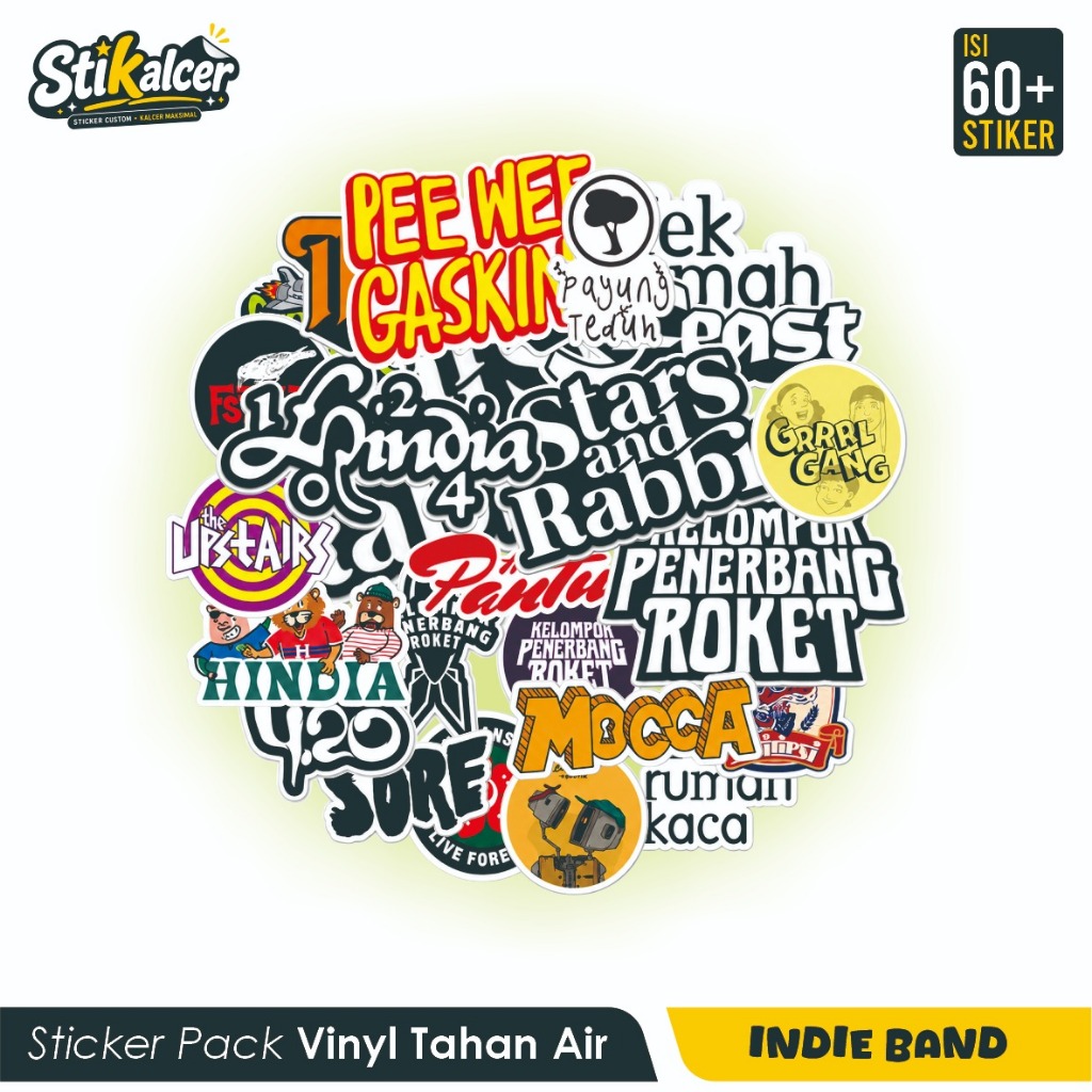 Stiker Pack Band Indie Tahan Air Free Cutting Desain