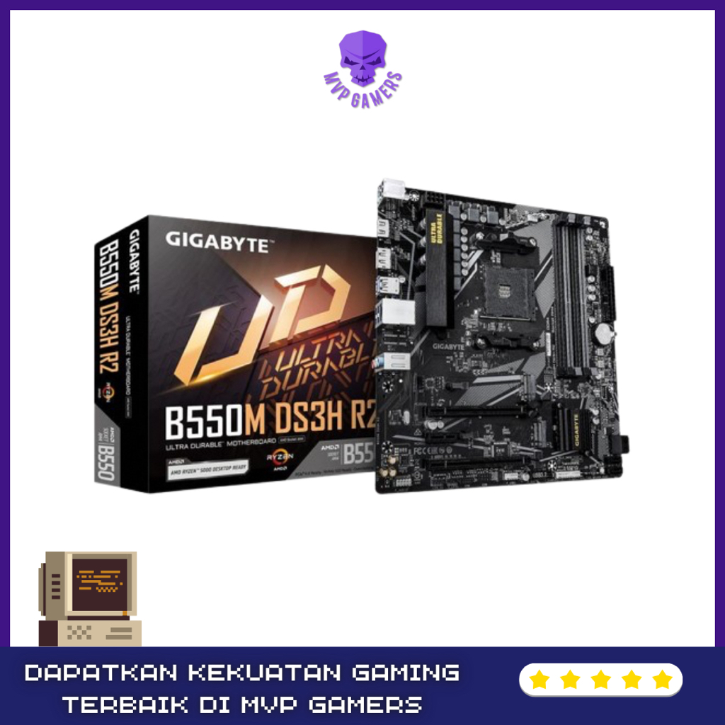 Motherboard GIGABYTE B550M DS3H R2 AMD AM4 DDR4 Dual M.2 NVMe PCIe 4.0 Mainboard PC Gaming Original 