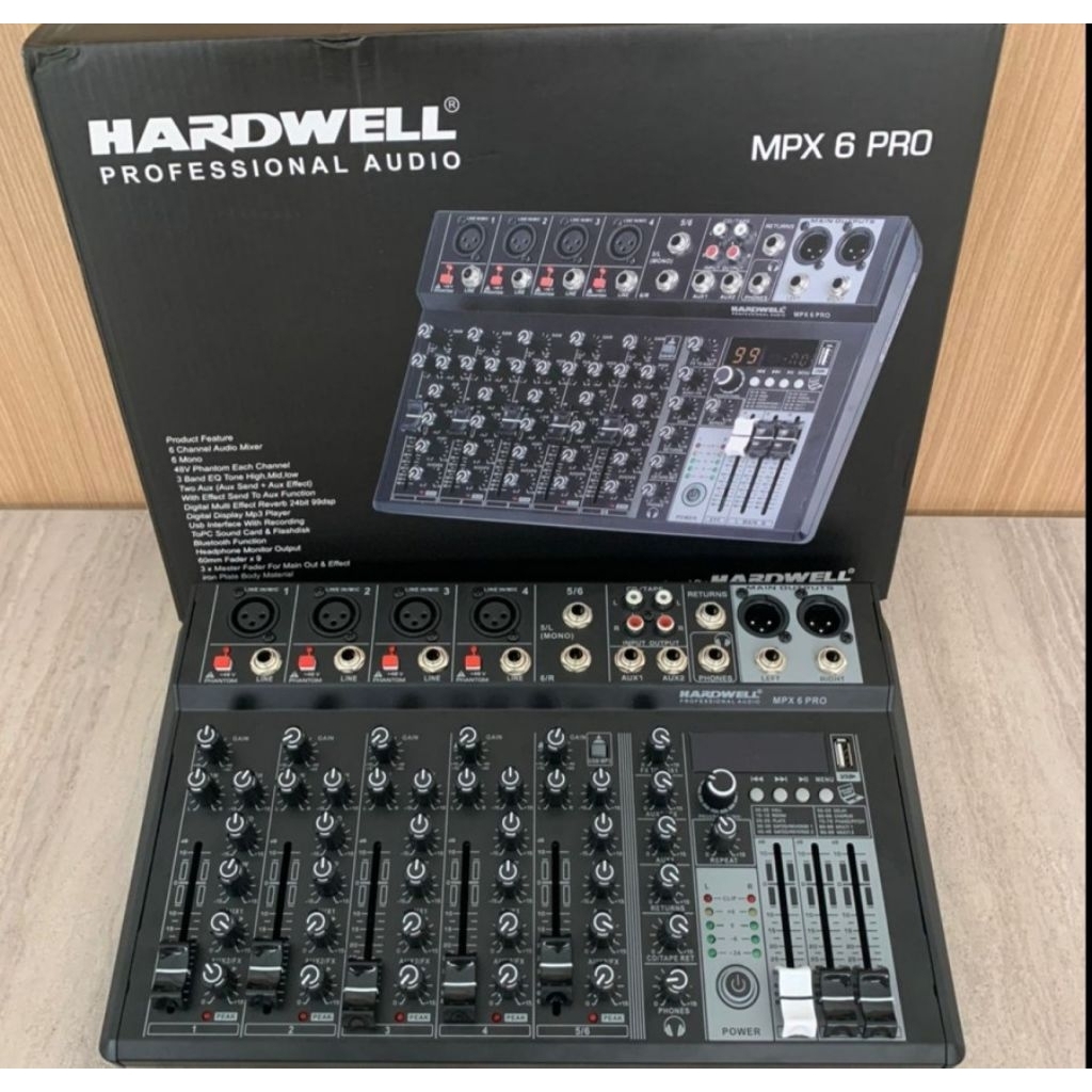 MINI MIXER AUDIO HARDWELL MPX 6 PRO MK I ORIGINAL GARANSI RESMI
