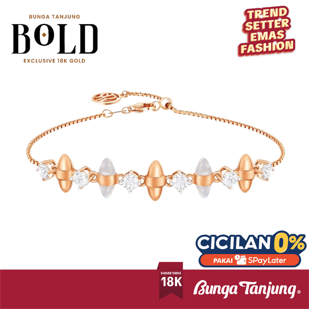 GELANG BULLET CRUSH - SDW GOLD - EMAS 18K - BUNGA TANJUNG GOLD