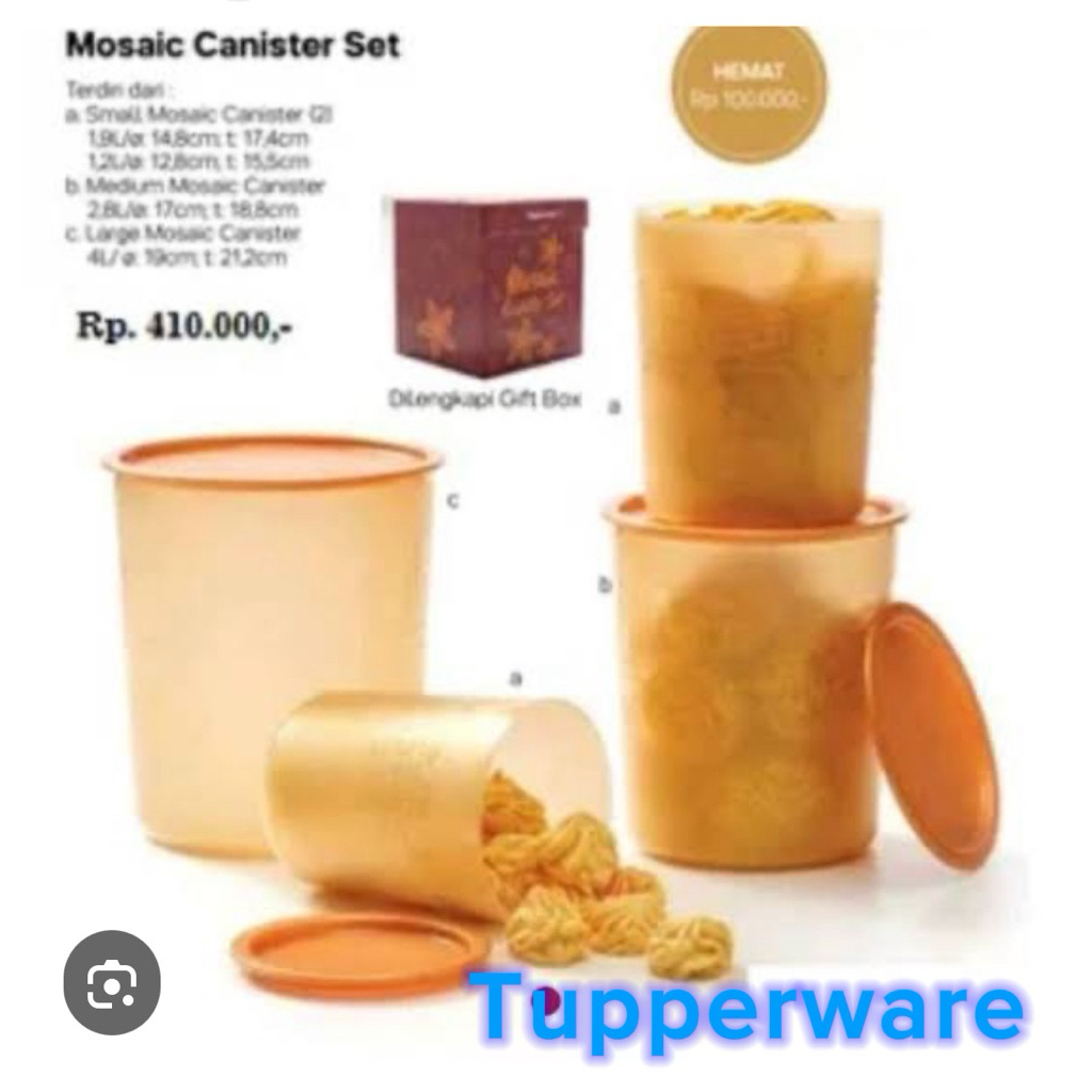 TOPLES MOSCAN SET ISTIMEWA LANGKA GOLD TUPPERWARE ORISINIL
