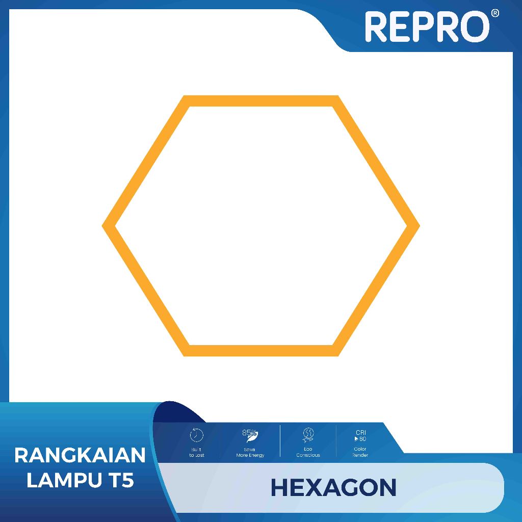 REPRO Rangkaian Lampu T5 LED Hexagon All in Connector Lampu Adaptor Kabel
