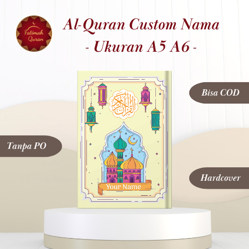 Al-Quran Custom Nama Free Ukuran A5 & A6 Sampul Hardcover Perkata Latin - Fatimah Quran