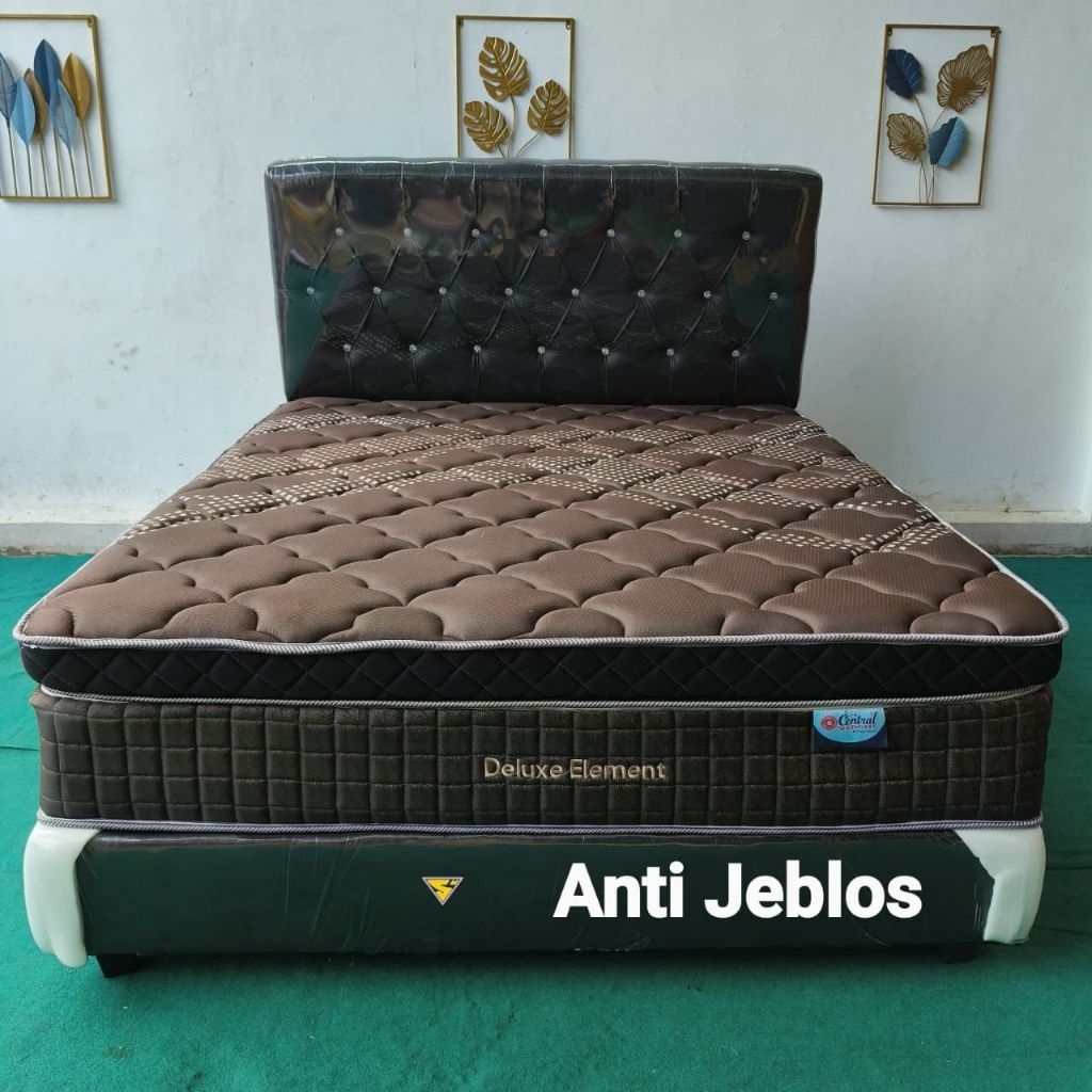 Bed Set Anti Jeblos Springbed Element UK 140x200cmBonus bantal 2Rincian: - Dipan Anti Jeblos- Spring