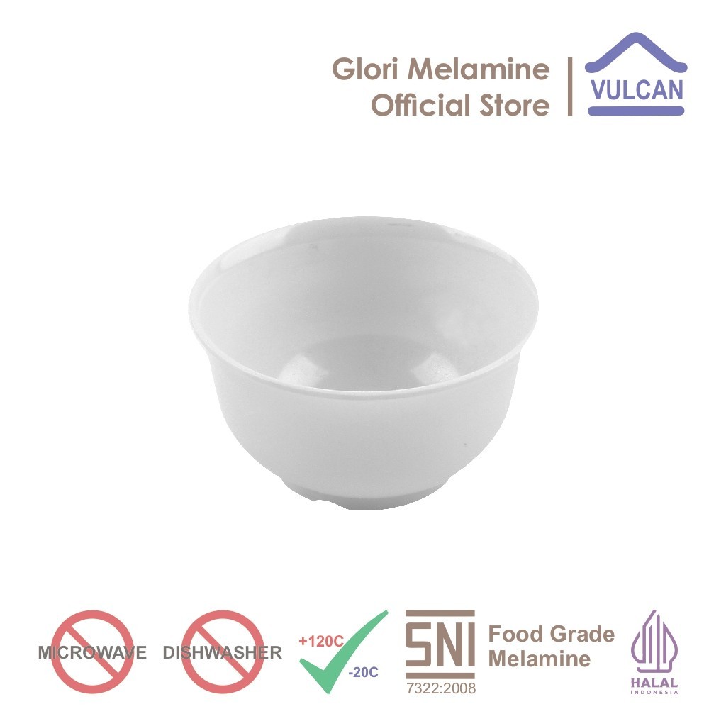 Melamine - VULCAN - 4135 Mangkok Nasi 3.5 Inch - Nasi Tumisan Salad Sup Pudding Es Krim