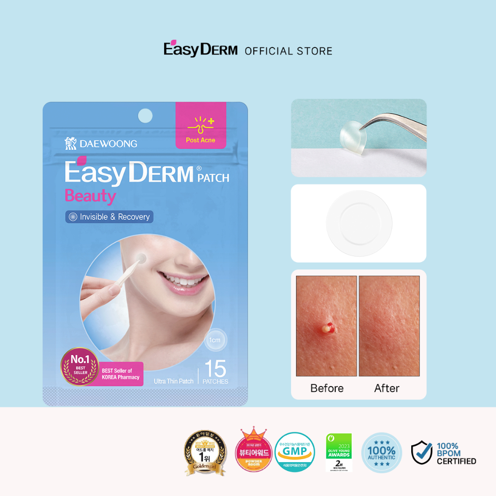 EasyDerm Beauty Patch (15 pcs) - Hydrocolloid Pimple Care Patch Perawatan Acne Sticker Serap Jerawat