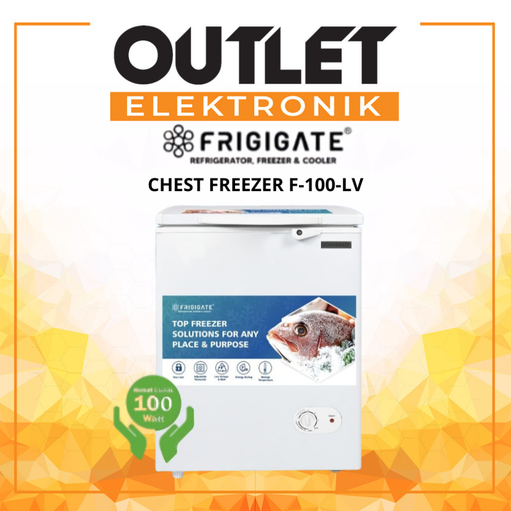 Chest Freezer Frigigate F-100LV 100 Liter - Freezer Box Low Watt Garansi Resmi