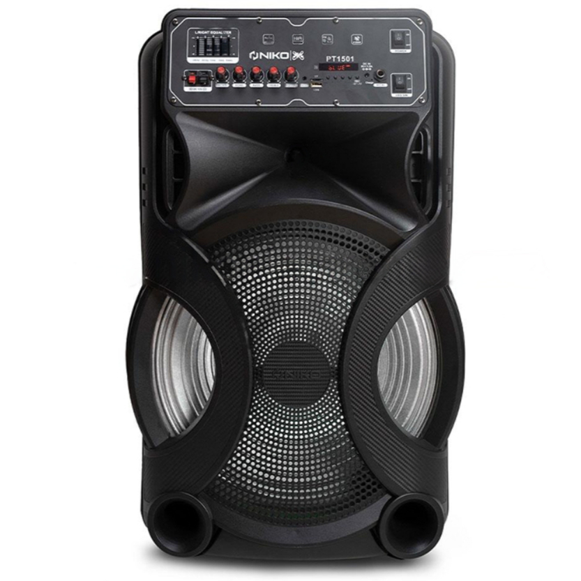 NIKO PT 1501 Speaker Aktif Portable 15 Inch Bluetooth Jumbo Karaoke Full Bass - Salon Aktif Koper Be