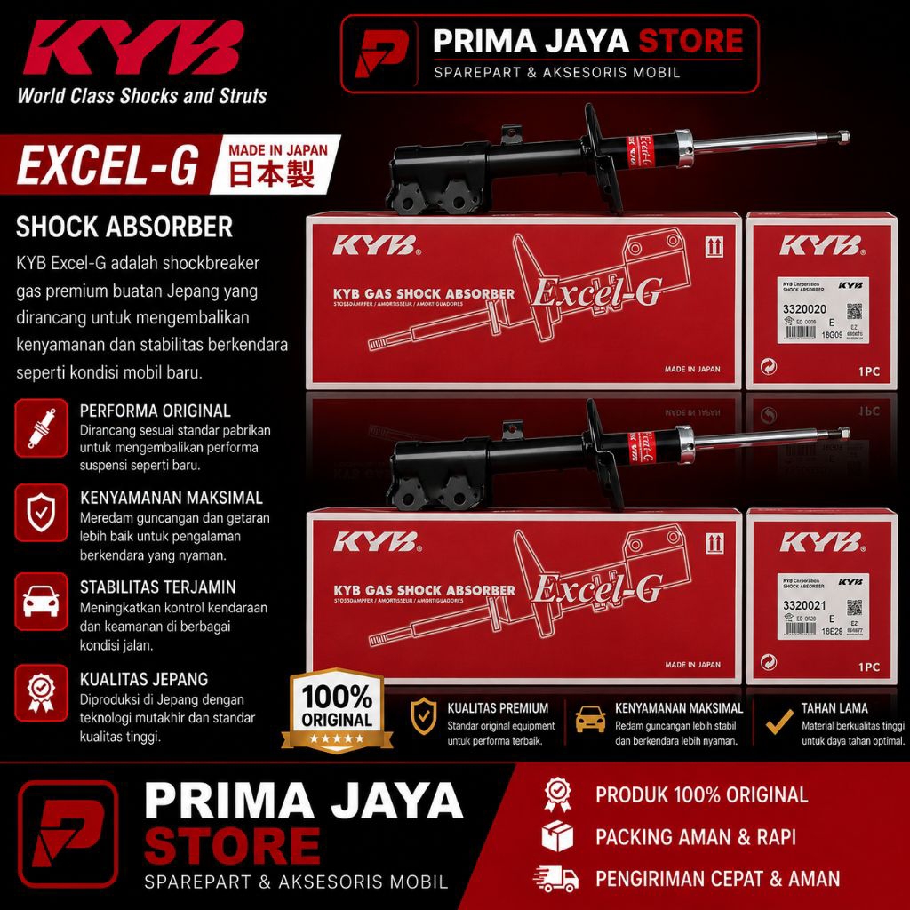 SHOCKBREAKER DEPAN TOYOTA VOXY NOAH MEREK KYB EXCEL-G JAPAN ORIGINAL
