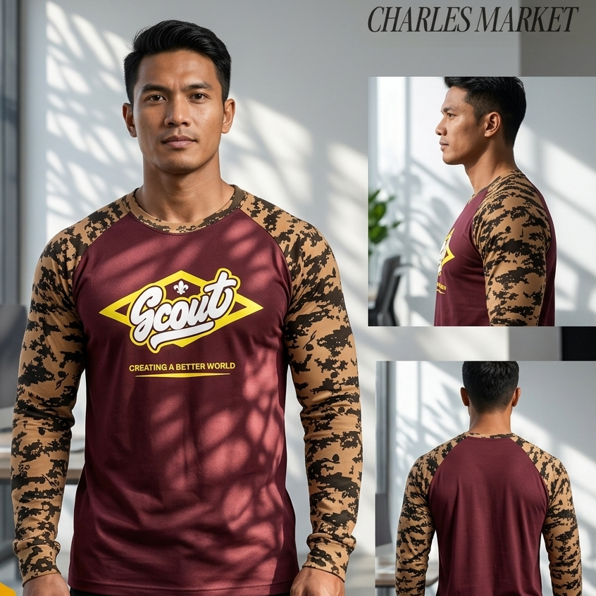 KAOS DECKER PRAMUKA SCOUT KOMBINASI - KAOS PRAMUKA LORENG SCOUT  KOMBINAS - KAOS PRIA WANITA PRAMUKA