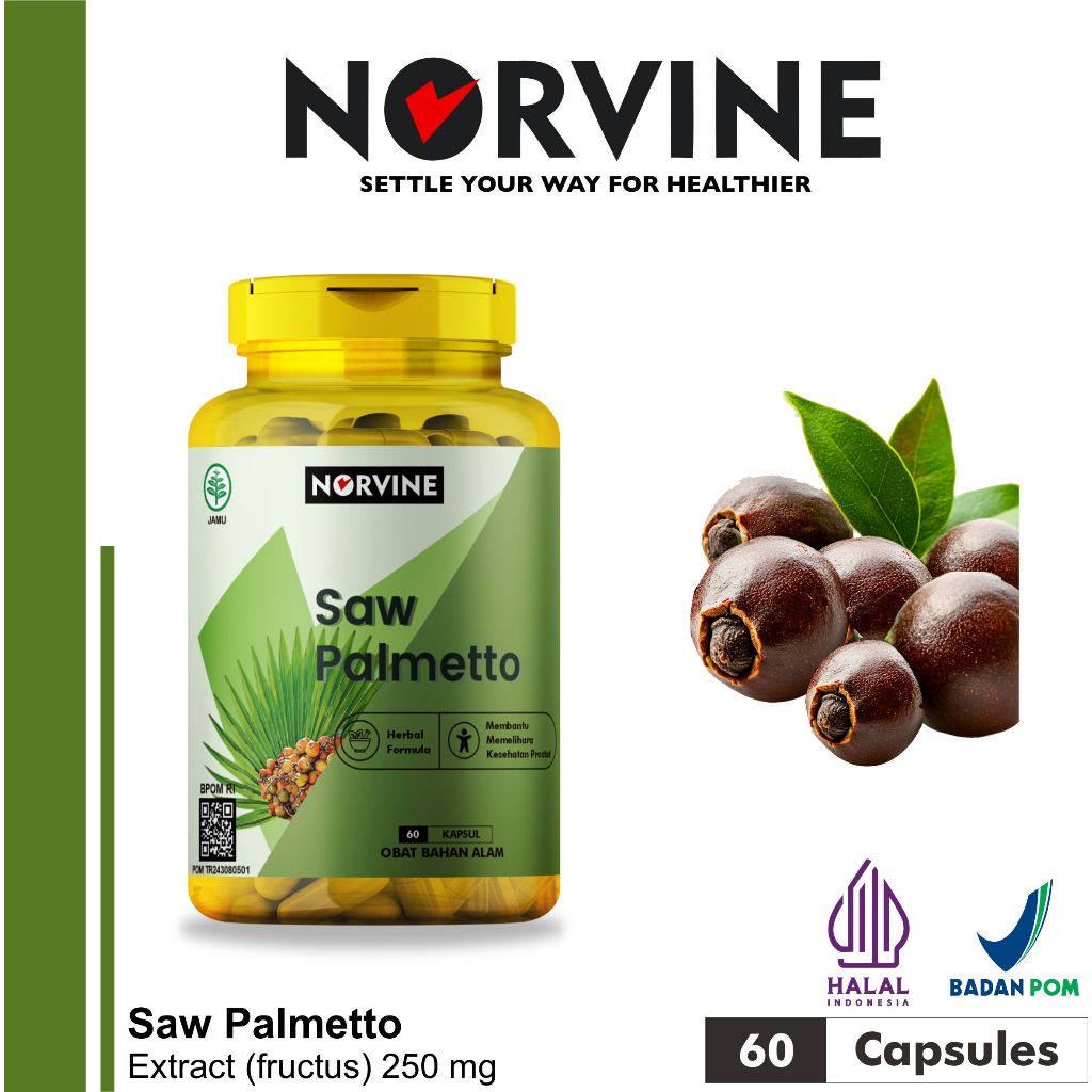 Norvine Saw Palmetto Extract - DHT Blocker Alami (BPOM Halal)