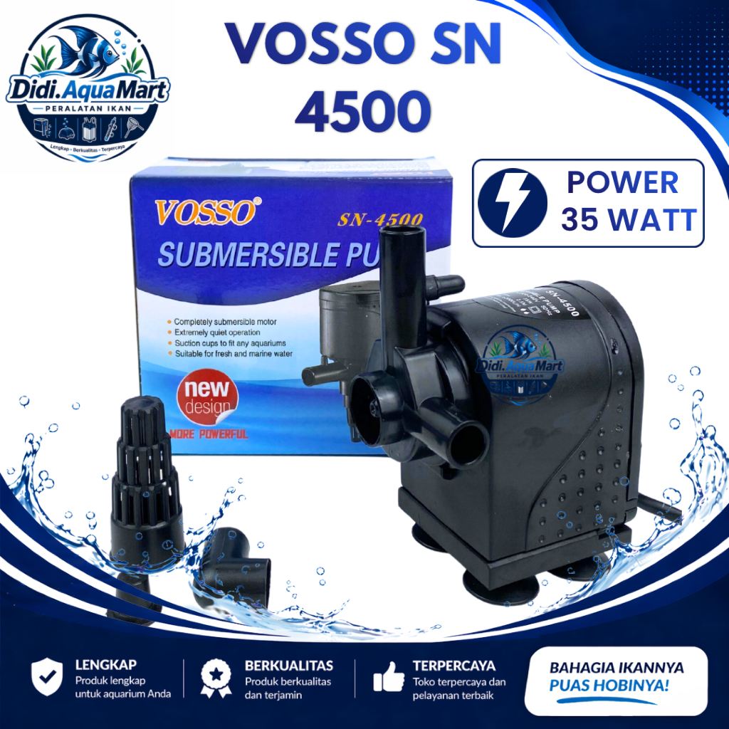 Vosso SN 4500 Aquarium Pump Submersible Pond Pump Hydroponic Pump Vosso SN 4500