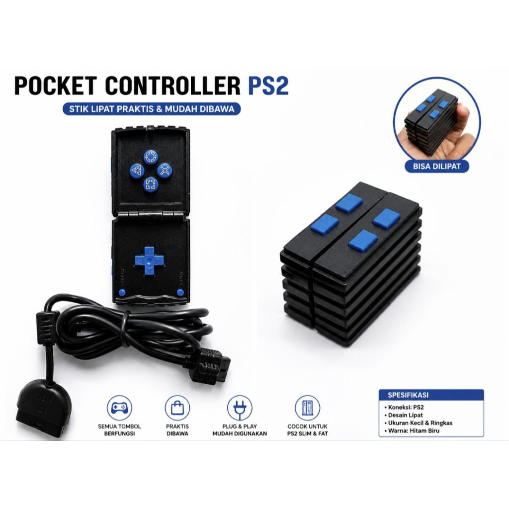 Pocket Controller PS1 PS2 Lipat | Mini Portable Gamepad PS1 PS2 | Keychain controllet | Collector | 
