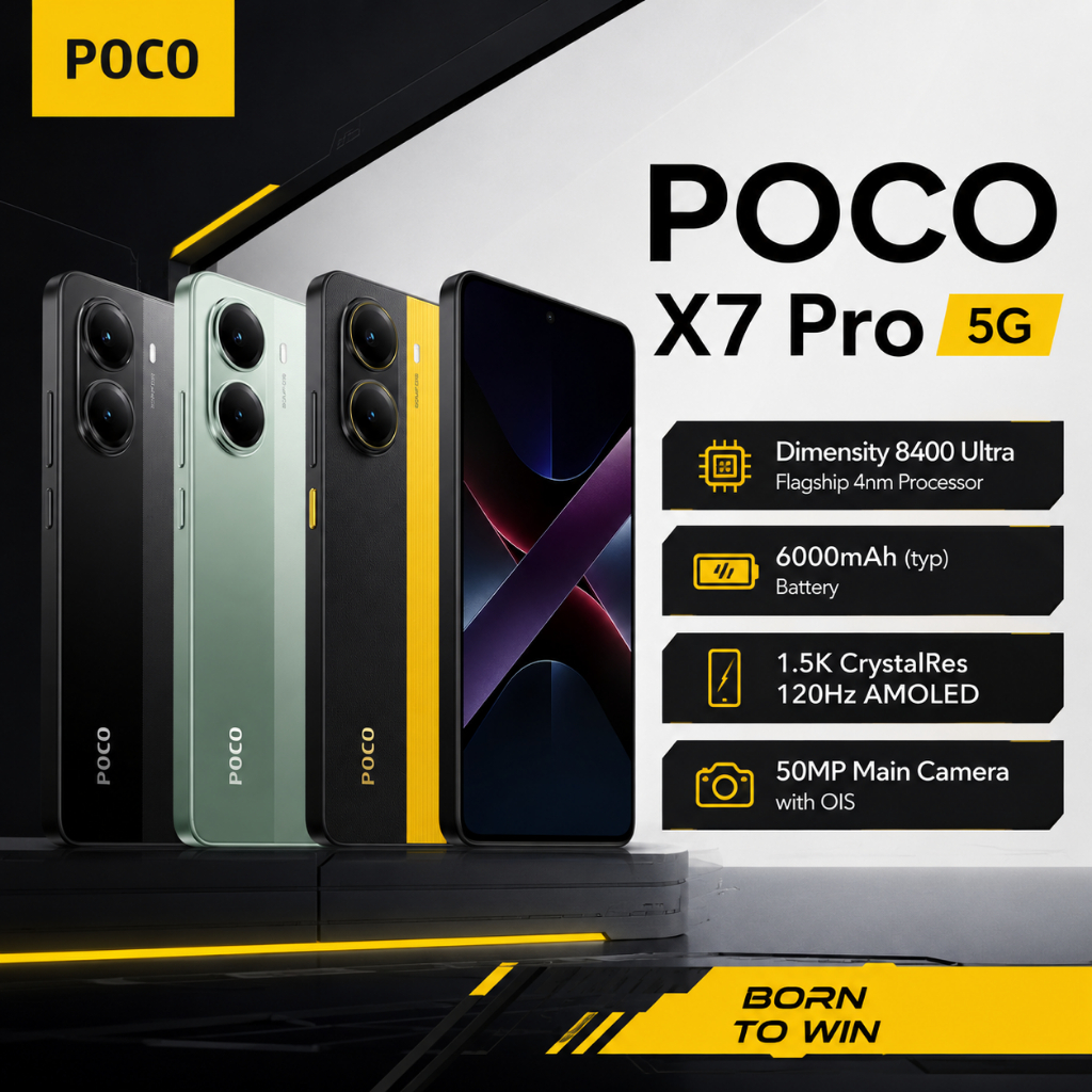 POCO X7 Pro 5G RAM 8GB ROM 256GB AMOLED 120Hz NFC Fast Charging HP Gaming Android