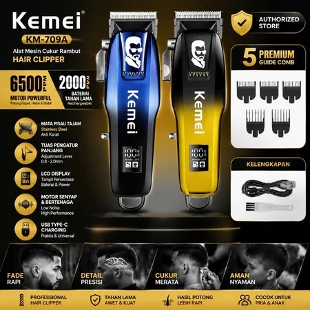 [COD] Kemei-709A Alat Cukur Rambut Elektrik Hair Clipper Kemei-709A Clipper Rambut Alat Potong Rambu