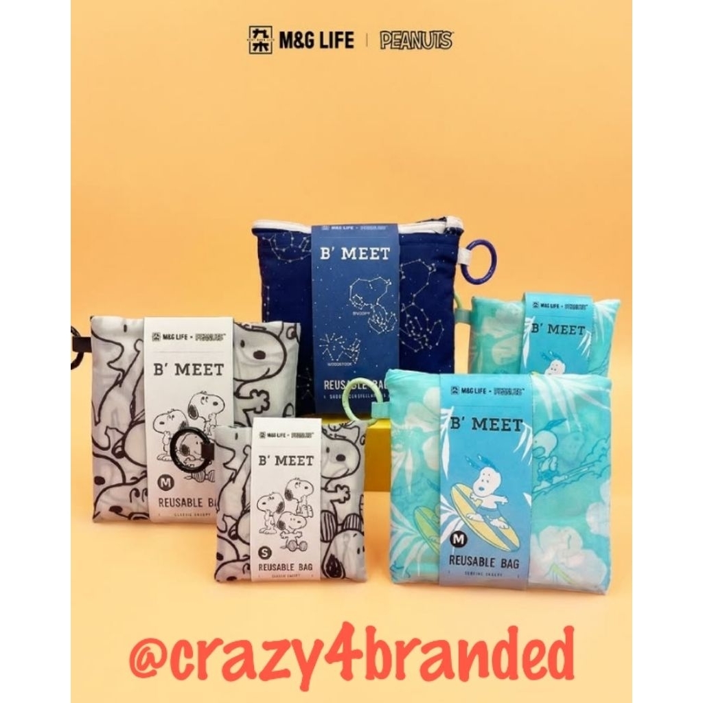 M&G Life × Peanuts Snoopy 2026 Foldable Reusable Bag