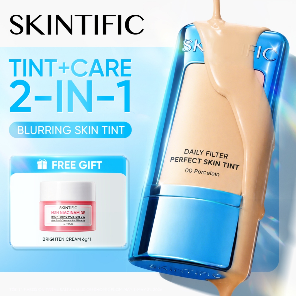 SKINTIFIC - Perfect Coverage Blurring Skin Tint – Cocok Kulit Berminyak/Berjerawat/Semua Jenis – Gam