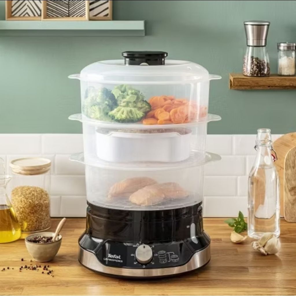 Tefal Steamer Food Ultra Compact VC204810 BPA Free / Tefal Penghangat Makanan 3Susun / Tefal Steamer