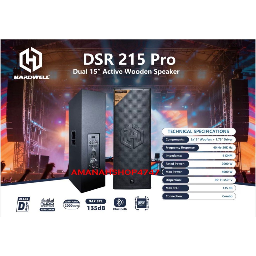 Speaker Aktif 15 Inch DSR 215 PRO DSR215PRO 4000 Watt Original