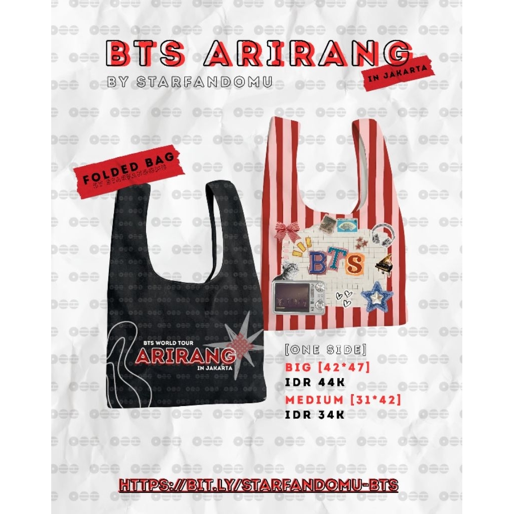 Folded Bag BTS Arirang Army Tas Lipat Tas Belanja Shopping Bag