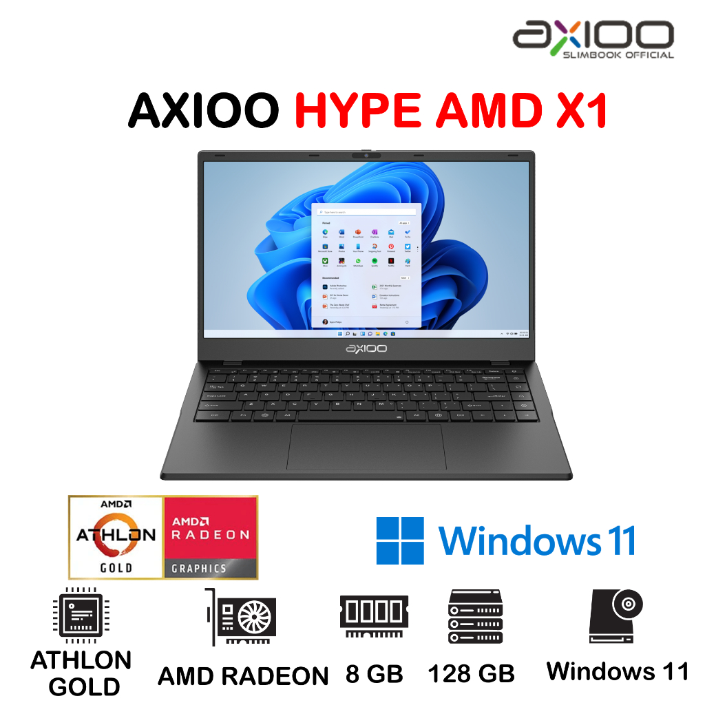 LAPTOP AXIOO HYPE AMD X1 AMD Athlon Gold 3150C 8GB 128GB WINDOWS 11 14FHD