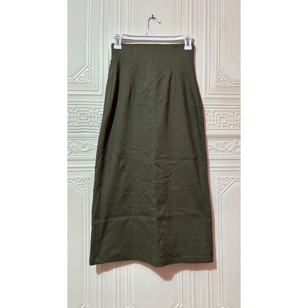 Rok span Midi GU uniqlo Army