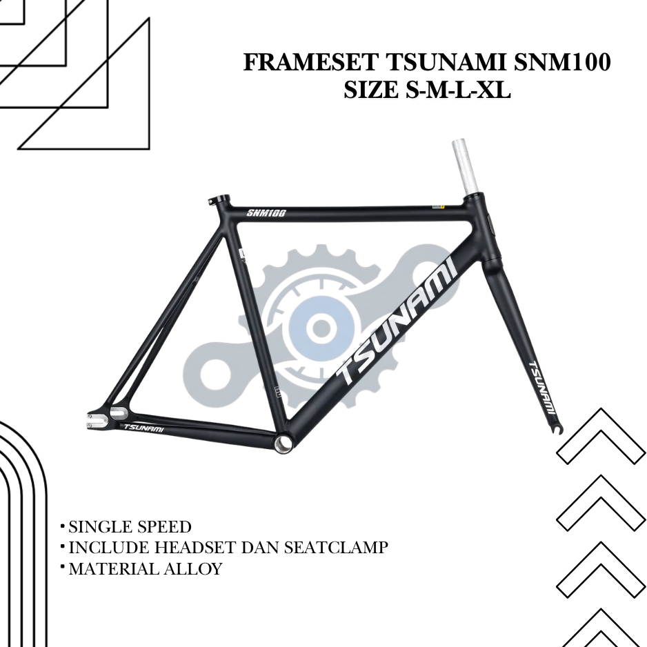 Frameset Tsunami Snm100-Hitam Doff Frame Tsunami Snm100 Single Speed