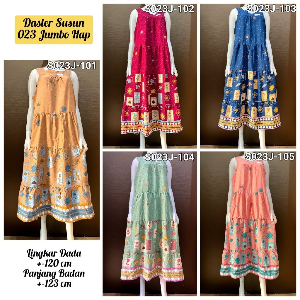 Daster HAP Susun 023 Jumbo Yukensi Singlet Gondil Cantik Adem Viral Kekinian Baju Tidur Kain Nyaman 